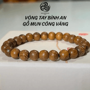 Vòng tay bình an Gỗ Mun Công Vàng