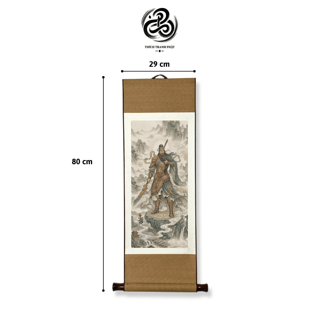 Tranh Quan Công - Già Lam Thánh Chúng Bồ Tát - Liễn Nẹp Mộc - Ảnh 3