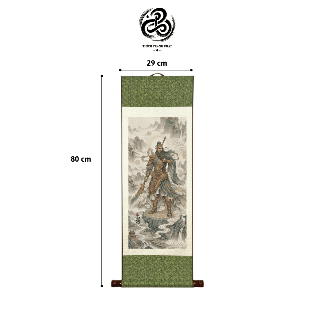 Tranh Quan Công - Già Lam Thánh Chúng Bồ Tát - Liễn Nẹp Mộc - Ảnh 2