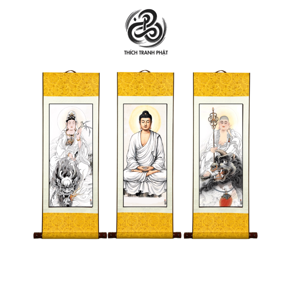 Bộ Tranh Ta bà tam thánh thuỷ mặc